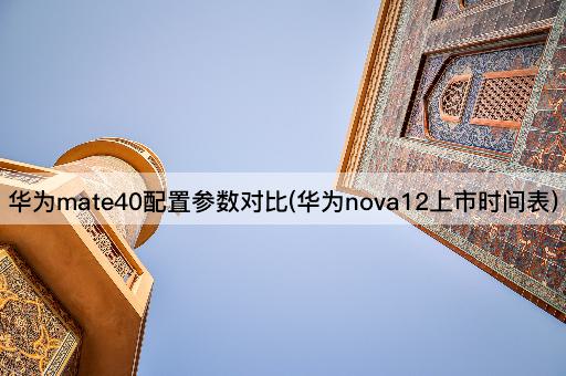 华为mate40配置参数对比(华为nova12上市时间表)